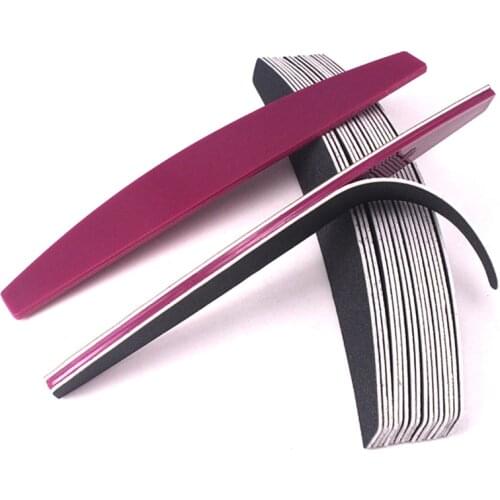 1PCS Plastic Nail File Replacement Nail Buffer Block Metal Handle With Black Sand Paper Strips Sanding Manicure File
