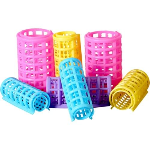 Plastic hair rollers- Lady Plastic Magic Circle Hair Styling Roller Curler 5 size&pcs for choose, color random