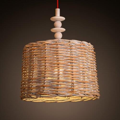 Southeast Asia Chinese Style Bamboo Cage Rattan Art Edison Pendant Lamp Restaurant Teahouse Tea Bar Home Decor Lighting Fixture