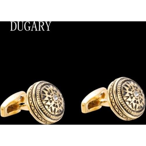 DUGARY Luxury shirt cufflinks for mens Brand cuff buttons cuff links gemelos High Quality Round metal abotoaduras Jewelry
