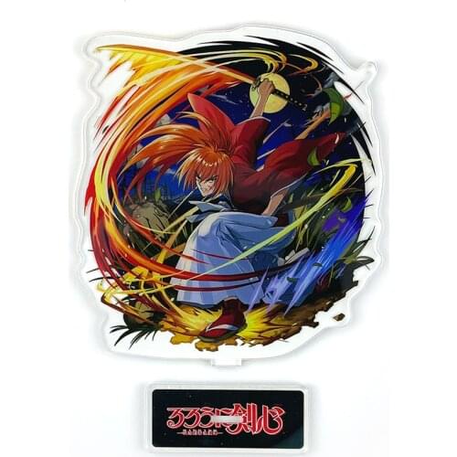 Rurouni Kenshin Himura Kenshin battling acrylic standee figurines desk decoration cake topper anime