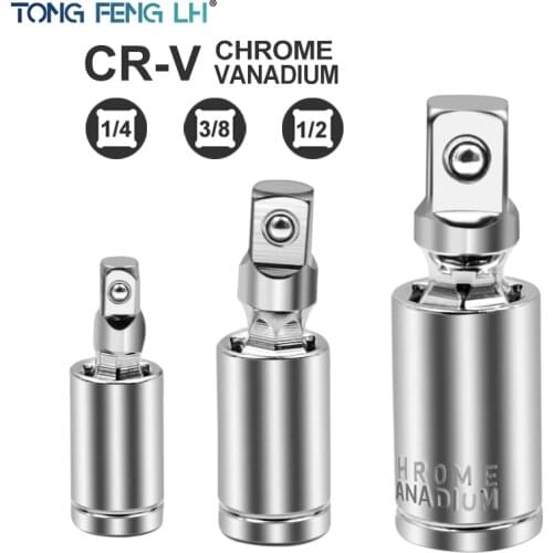 1/4" 3/8" 1/2" Universal Joint Set Ratchet Angle Extension Bar Socket Adapter Manual and Pneumatic Bendable Adapter Socket Tools