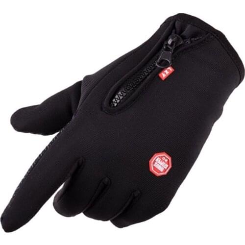 Outdoors Men And Women With Zipper Motion Black Windproof Waterproof Gloves Mountaineering Skiing Keep Warm Glove