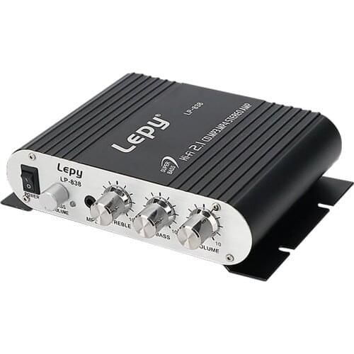 Lepy LP-838 Subwoofer Amplifier 15W*2+20W 2.1 Channel HIFI Stereo Audio Amplifiers Home Car Amplifier With Treble Bass Control