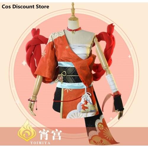 STOCK Hot Game Genshin Impact Yoimiya Cospaly Costumes New Role On Line Game Suit Sizes XS-XXL 2021 New