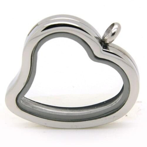 JEWELRY Floating Heart Locket Pendant Necklace Jewelry for Women Magnetic Open Magent Memory Living Floating Locket