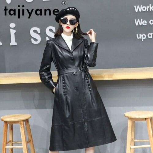 Tajiyane Women Korean Autumn Clothes Real Sheepskin Jackets for Womens Genuine Leather Coats Woman Long Coats Casacos TN1343