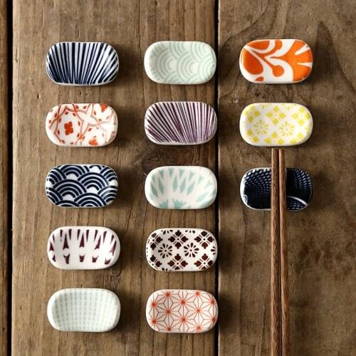 1pc Square Ceramic Chopsticks Holder Japanese Kitchen Chopsticks Pillow Chopstick Rest Cute Kitchen Tableware