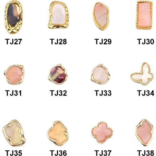 3d Gold Border Metal Trendy Metal Nail Art Stone Decoration Charms Box Set Nail Acrylic Material Supplies Tj27