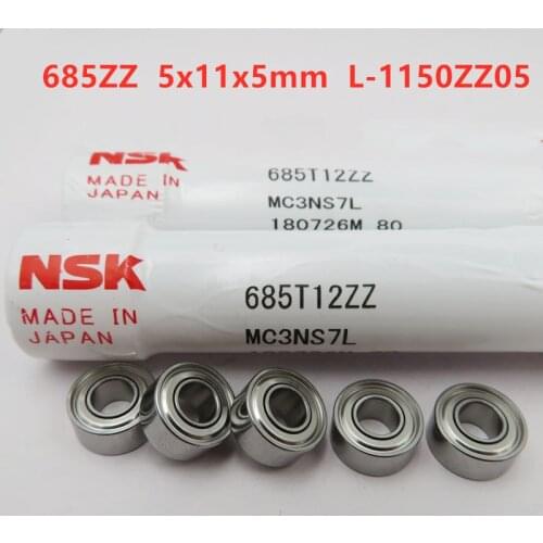 50pcs original Japan NSK high speed bearing 685ZZ 5*11*5 mm L-1150ZZ miniature deep groove ball bearings 5x11x5 model bearing
