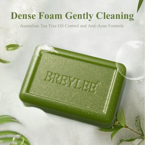 80g BREYLEE Tea tree anti-acne essential oil soap acne treatment gentle soothing repairing acne prelude before anti-acne