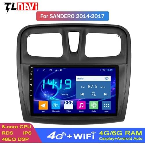 6G+128G Android 10 Car Radio GPS Navigation For Renault Dacia Sandero 2012-2017 Stereo Multimedia Bluetooth
