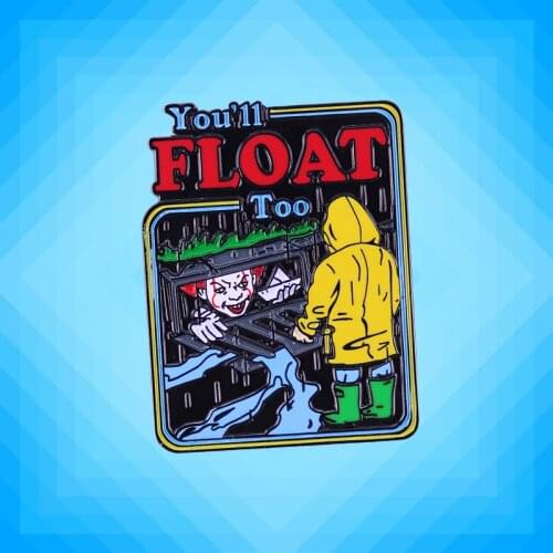 Pennywise You'll Float Too Pin Georgie The Clown Paper Boat Enamel Brooch Pins Badge Lapel Pin