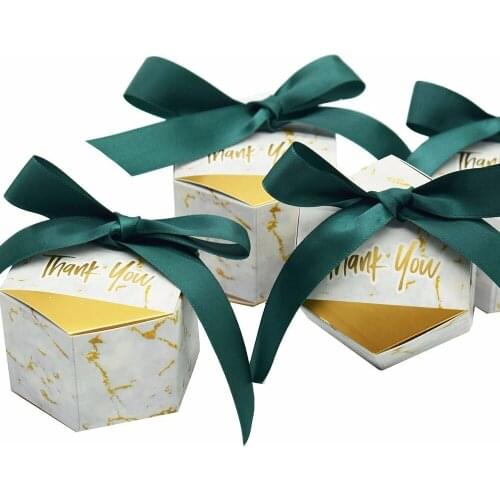 Paper Gift Bags Wedding Favors and Gift Box Candy Boxes With Green Ribbon for Baby Shower BirthdayParty Wedding Decorations