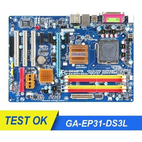 For Gigabyte GA-EP31-DS3L Motherboard Socket LGA 775 Intel P31 DDR2 USB 2.0 for EP31-DS3L ATX Intel Uesd Desktop Mainboard