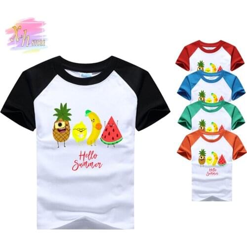 Boys & Girls Cartoon T-shirts Kids Print T Shirt For Boy Children Summer Style Short Sleeve T-shirt Cotton Tops Clothing