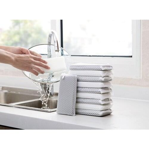 New 5pcs xiaomi sponge magic wipe kitchen scouring pad Decontamination Mesh brush pot cleaning dish washing sponge block