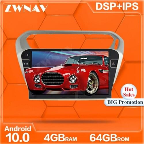 IPS Android 10.0 4+64 screen Car DVD Player GPS Navi For PEUGEOT 301 2014-2018 GPS Auto Radio Stereo Multimedia Player Head Unit