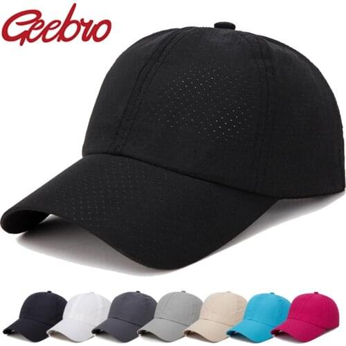 Geebro Unisex cap casual adjustable Solid thin mesh portable quick-drying breathable sunscreen baseball cap hip hop street hat