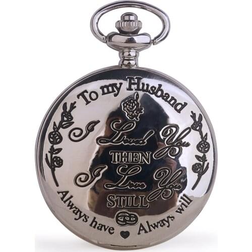 Best Gift Silver Quartz Pocket Watches Vintage Fob Chain Pocket Watch Best Gifts for Lover Husband