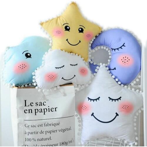 Cute Sky Series Pillow Stuffed Moon, Star and Clouds Plush Toys Soft Cushion Nice baby sleeping Pillow