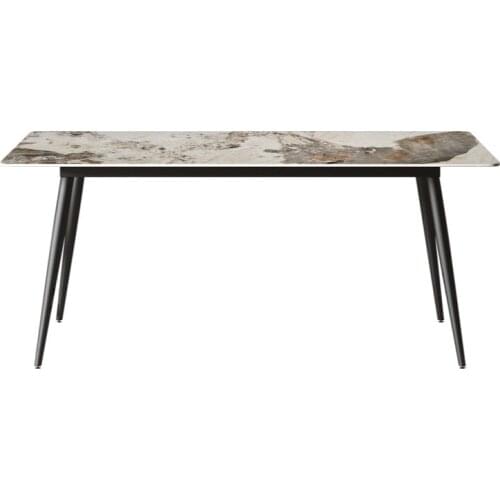 Minimalist rock plate dining table and chair combination household rectangular marble minimalist table
