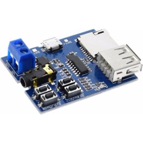 MP3 Lossless Decoder, MP3 Module With Audio Player Amplifier, MP3 Decoder Board Support TF Card USB, For Headphone Music
