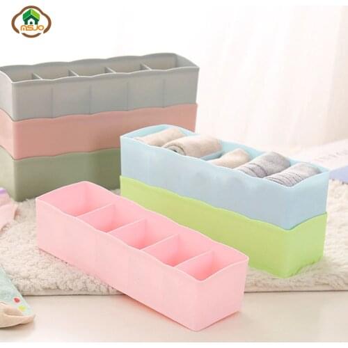 Msjo Storage Box 5 Lattices Drawer Plastic Storage Box Bra Underwear Sock Cosmetic Sundries Organizer Desktop Drawer Storage Box