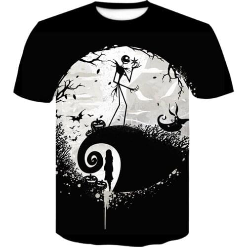 Nightmare before Christmas Jack Halloween T Shirt Horror Movies 3D Printed Anime Shirts Men Women Summer Short Sleeve T Shirt