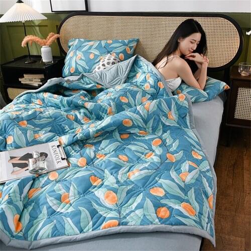 Pure Color 100% Cotton Summer Air-Conditioning Quilt Adult And Children Dormitory Office Sofa Blanket Travel Driver Quilt