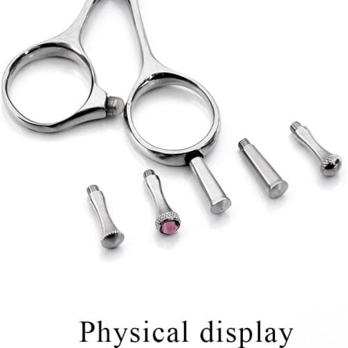 Barber Use replace 10 pcs Hair Scissor Parts Removable Finger Rest Scissors Tang Rhinestone Tail Nail Clavo De Cola M:2.5*0.5mm