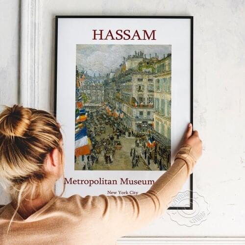 Childe Hassam New York City Poster, Hassam Metropolitan Museeum Of Art Exhibition Art Prints, Cityscape Vintage Home Wall Decor