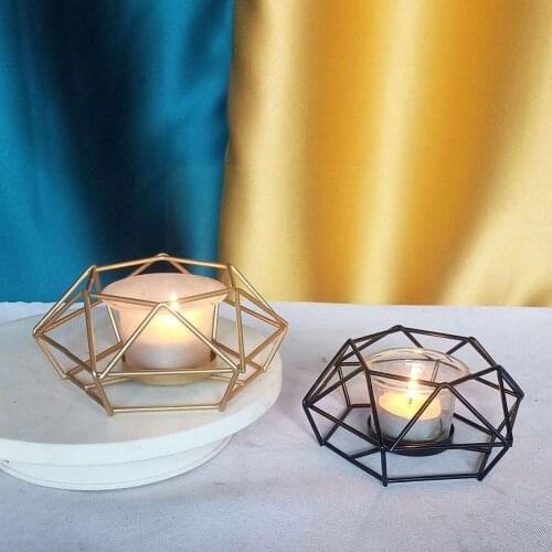 1Pcs Nordic Style 3D Geometric Candlestick Vintage Metal Wedding Candle Sale Hot Tabletop 2021 Home Decor Ornaments Holder B2D9