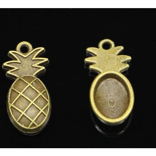 15pcs Charms pineapple Antique Bronze Plated Pendants Fit Jewelry Making Findings Accessories 24*12mm