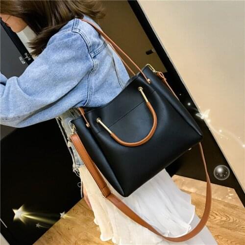 Simple Bucket Bag Women Leisure Single Shoulder Bags for Female Top-Handle Hand Totes High Quality Crossbody Bags Pack Purse