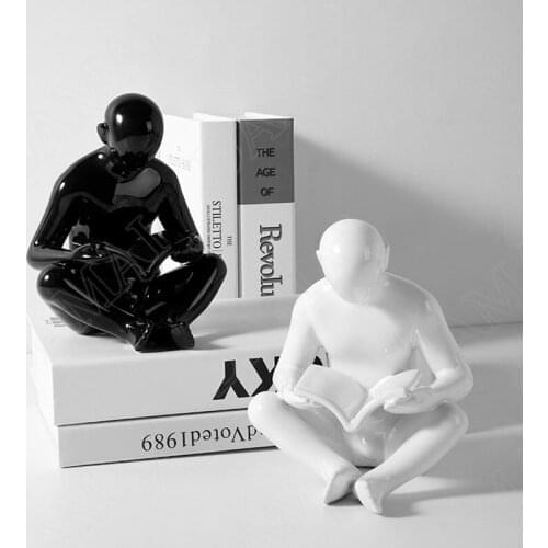 Simplicity Ceramics Statue Wine Cabinet Creativity WeChat Statues Office Desktop Statuette Living Room Decoration Accessories