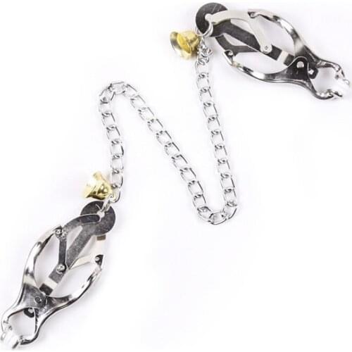 Couples Flirting Sex Toys Alternative Toys Men And Women With Bells Double Peak Breast Clip Mimi Clip Labia Clip