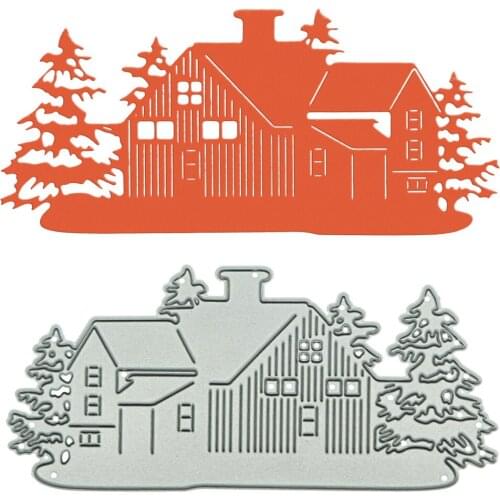 Country Style House Farm Pattern Metal Cutting Dies For Scrapbooking DIY Photo Album Memory Card Clipart Paper Cutter Stencil