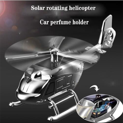 Solar plane creative technology helicopter car fragrance perfume bottle car toy ornaments Solar rotation