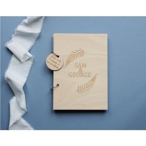 Wedding Guest Book Personalized Name and Date Guestbook Custom Wedding Decoration Guestbook Wooden Album Supplies