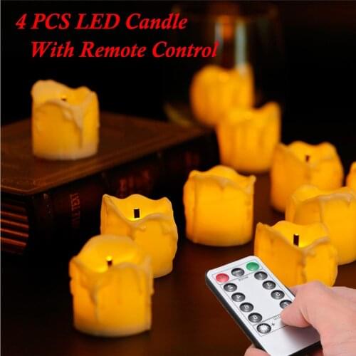 4PCS LED Candle With Remote Control Wedding/valentines Day Table Decoration Lamp Valentines Day Table Decoration Wedding Decor