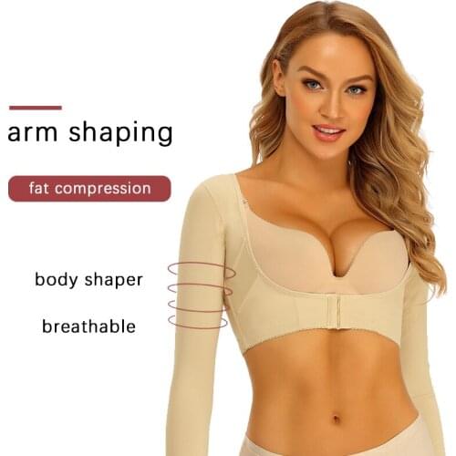 Upper Arm Shaper Slimmer Shapewear Women Push Up Corset Tops Lift Chest Girdle Posture Corrector Back Support Volcanic Stone