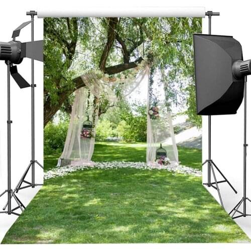 Spring Garden Backdrop White Yarn Curtain Bridal Shower Wedding Photography Backdrops Flowers Birthday Photography Background