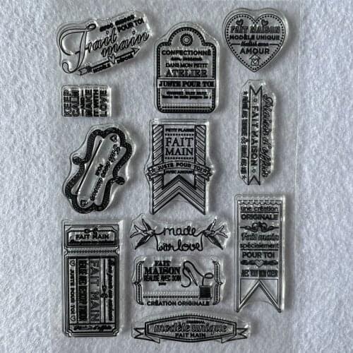 Vintage tag with french Transparent Clear Silicone Stamp Seal for DIY scrapbooking/photo album Decorative clear stamp decoration