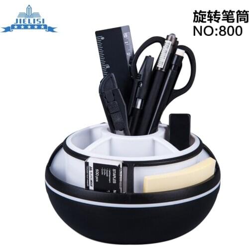 Rotating Creative Pencil Holder Multi-function Desk Organizer Pen Stand Round Plastic Stationary Storage Box Office Accessories
