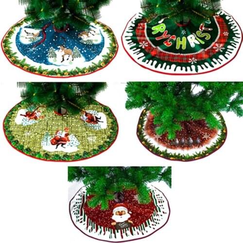 90cm Xmas Tree Skirts With Bandage Blanket ChristmasTree Foot Carpet Gift New Year Christmas Decorations For Home
