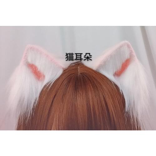 Hand-made animal ear headband simulation cat ear lolita head trim clip kc tail lo mother animal ears Lolita