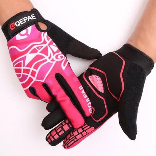 Qepae Women Cycling Gloves Full Finger Winter Outdoor Sport MTB Gel Bicycle Gloves Breathable Bike Gloves For Men S/M/L/XL/XXL