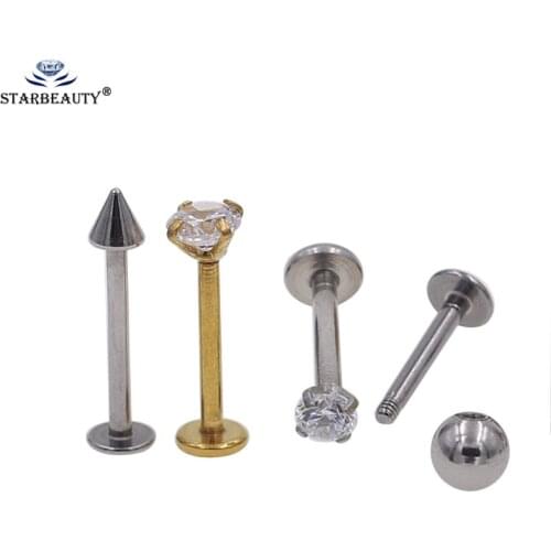 1PC Big size 1.2*8/10/12mm Steel Labret Lip Bar Ring Piercing Ear Cartilage Tragus Sexy Girl Body Jewelry Stud Women