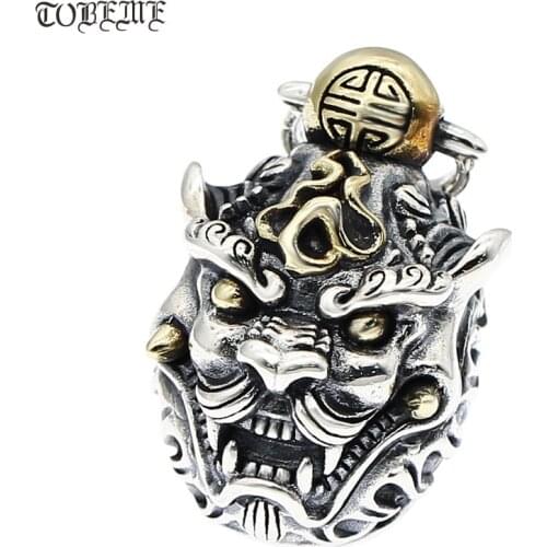 100% 925 Silver Fengshui Lucky Pixiu Pendant 925 Sterling Good Luck Pixiu Pendant Lucky Beast Pendant Necklace